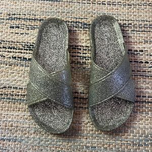 NWOT JCrew Silver Sparkle Jelly Sandals